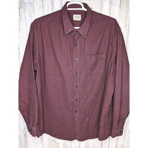 LL Bean Wicked Good Flannel Shirt Mens XXL Red Houndstooth Button Up Long Sleeve